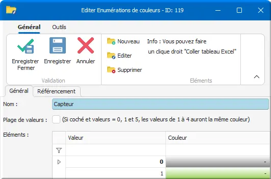 Créer énumération de couleur
